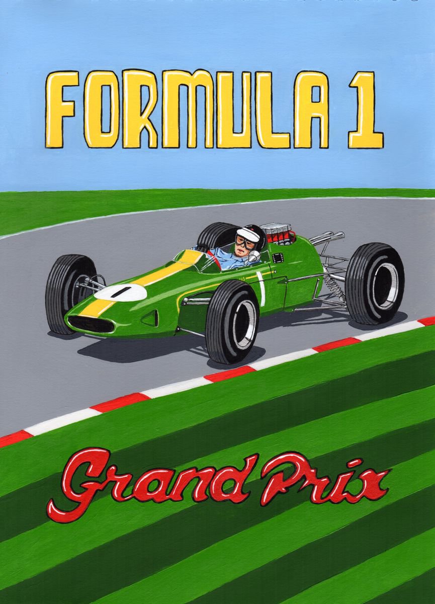 Retro Grand Prix f1 Poster by Paul Cockram