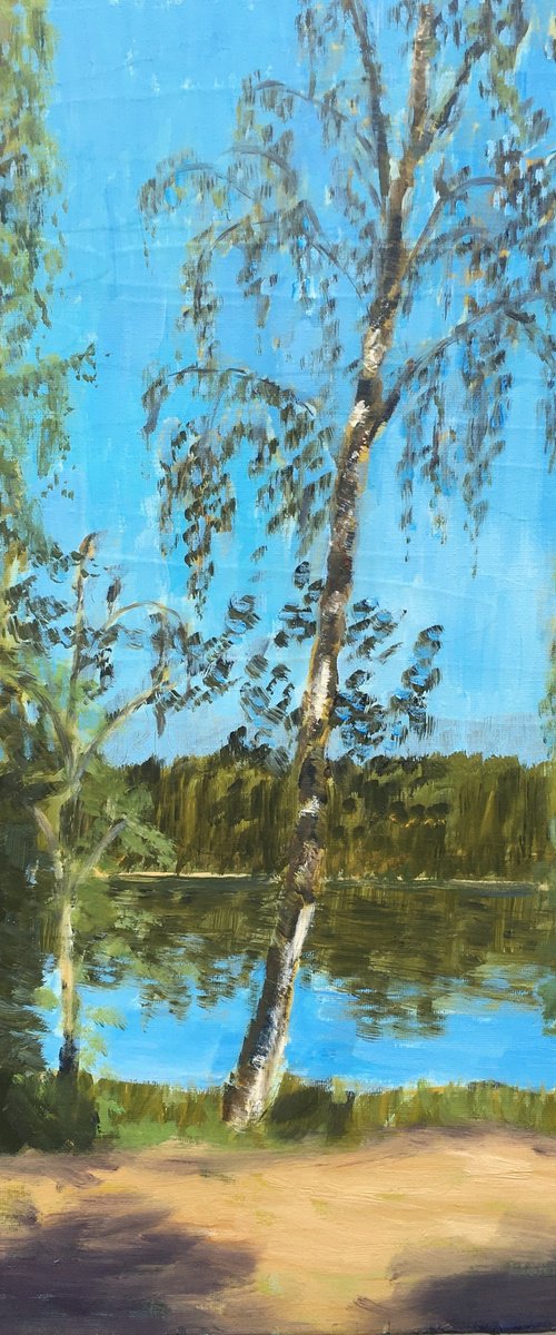 Pastor's lake trees 3 by Elena Sokolova