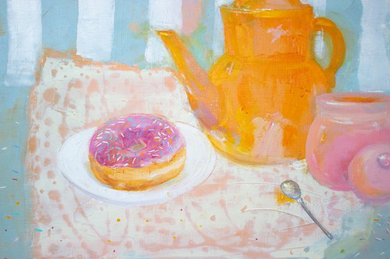 Sweet still life with donut