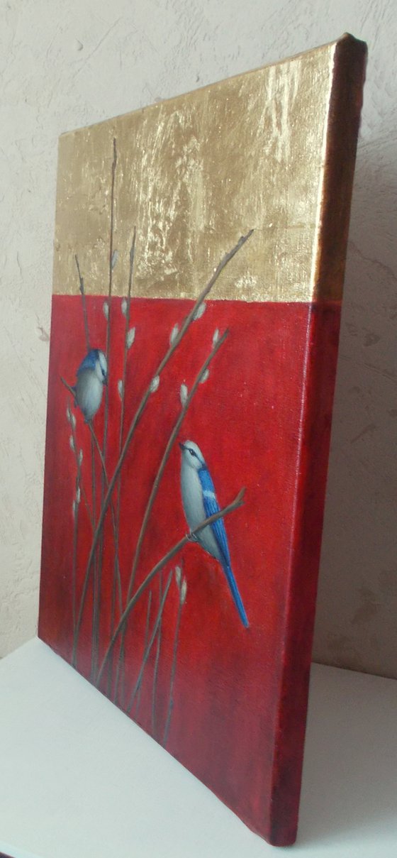 birds painting "Blue Tits"