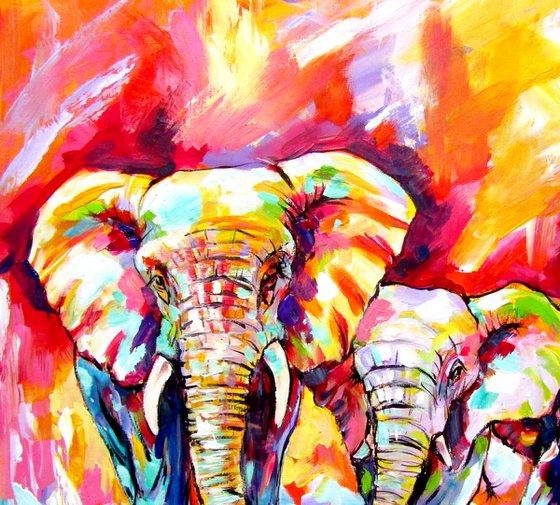 Walking majestic elephants