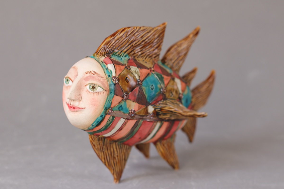 Blue Eyes Fish.  Sculpture by Yalonetski by Elya Yalonetski
