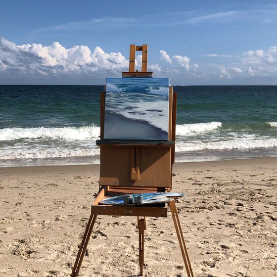 Coastal Rhythms, plein air ocean wave painting