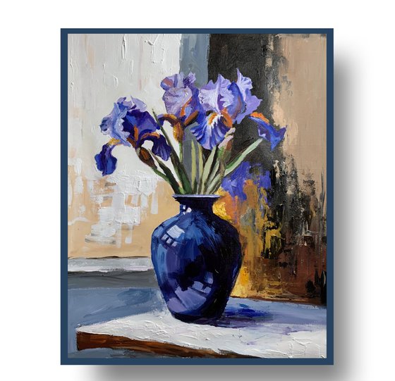 Purple Iris Still Life.