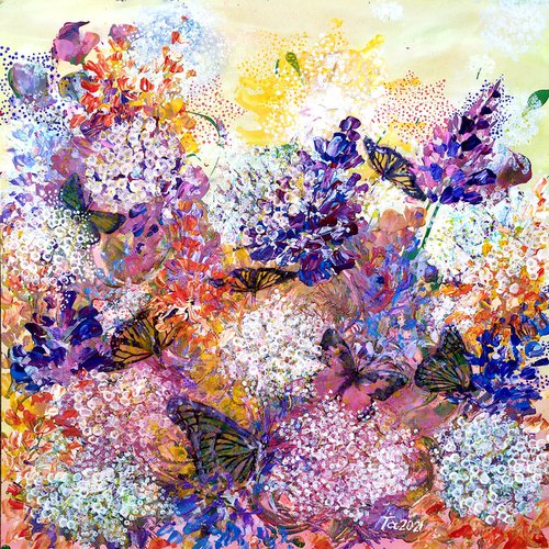 Butterflies as flying flowers #3 by Tetiana Chebrova