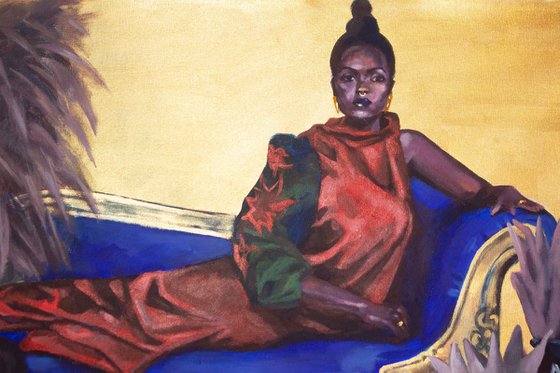 Portrait painting of two beautiful woman