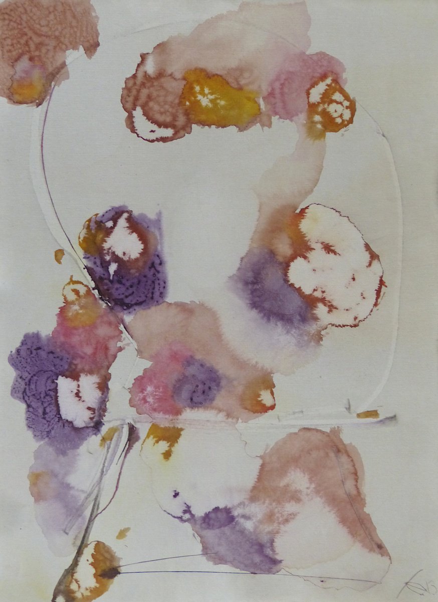 Abstract Botanical Ink Drawing By Frederic Belaubre, 11 X 16, The Sunny Spell 2, 29X41 Cm, Original Artwork