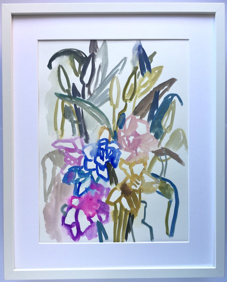 DAFFODILS AND LILIES 1 (large framed) by LENKA STASTNA