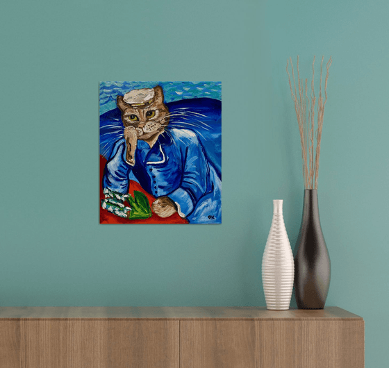 Cat portrait as a Doctor Gashet by Vincent Van Gogh
