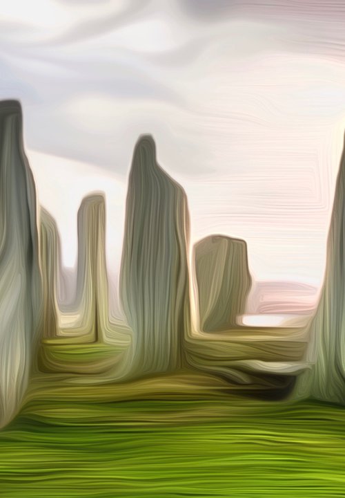 Calanais stones - an abstract photo-impressionistic artwork by Tony Roberts