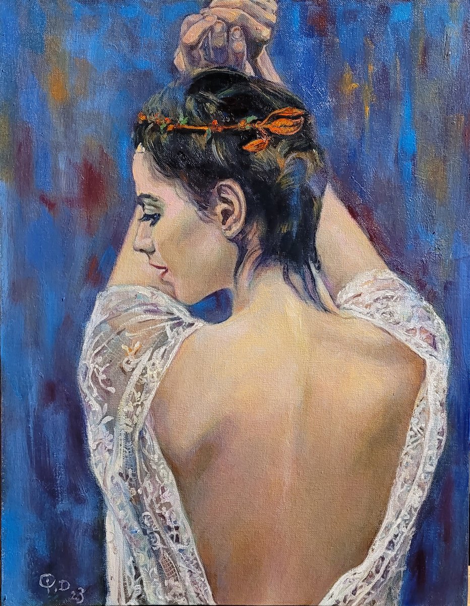 A Dancer, Original Oil painting, Contemporary by QI Debrah