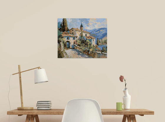 Tuscan villa on the lake.