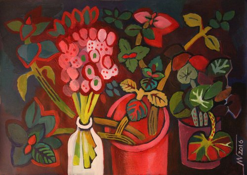 Plants and clovers by Marina Gorkaeva