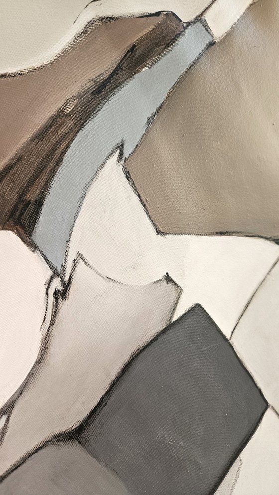 Muted Motion #1, beige abstraction