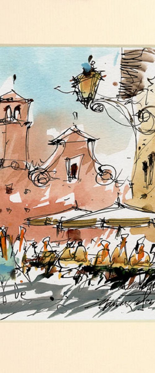 Rome, Trastevere, Watercolor by Marin Victor