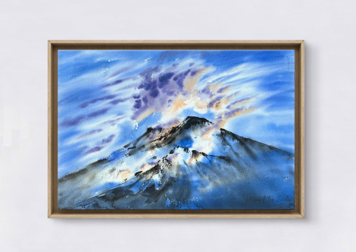 Impressionistic Abstract Watercolour By Yuliia Sharapova, 24 X 16", Sunrise The Birth Of A New Day, Original Artwork