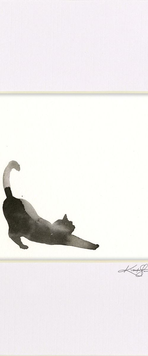 I Love Cats - Stretching Cat Watercolor by Kathy Morton Stanion by Kathy Morton Stanion