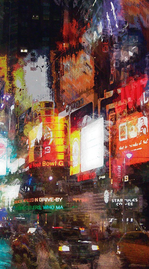 Times square/XL large original artwork by Javier Diaz