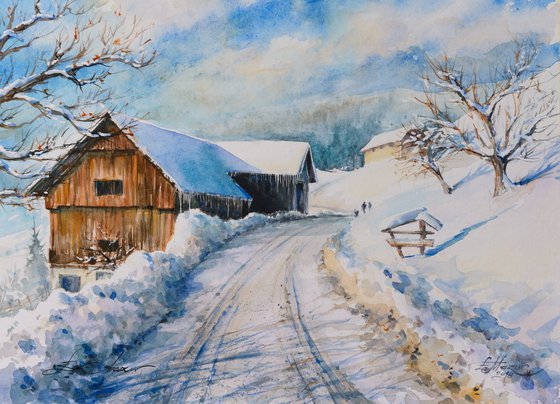 Winter road (3 pieces)