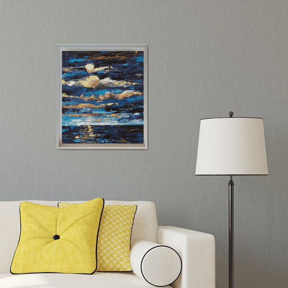 The Midnight Moon = semi abstract seascape