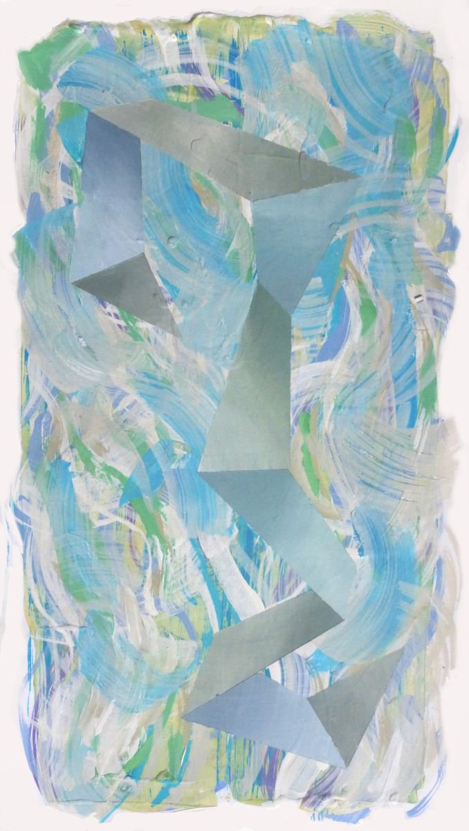 Abstract Acrylic Painting By John Sharp, 9 X 16, Kites2 - Quake, Original Artwork