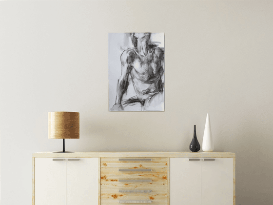 Sketch of a male torso