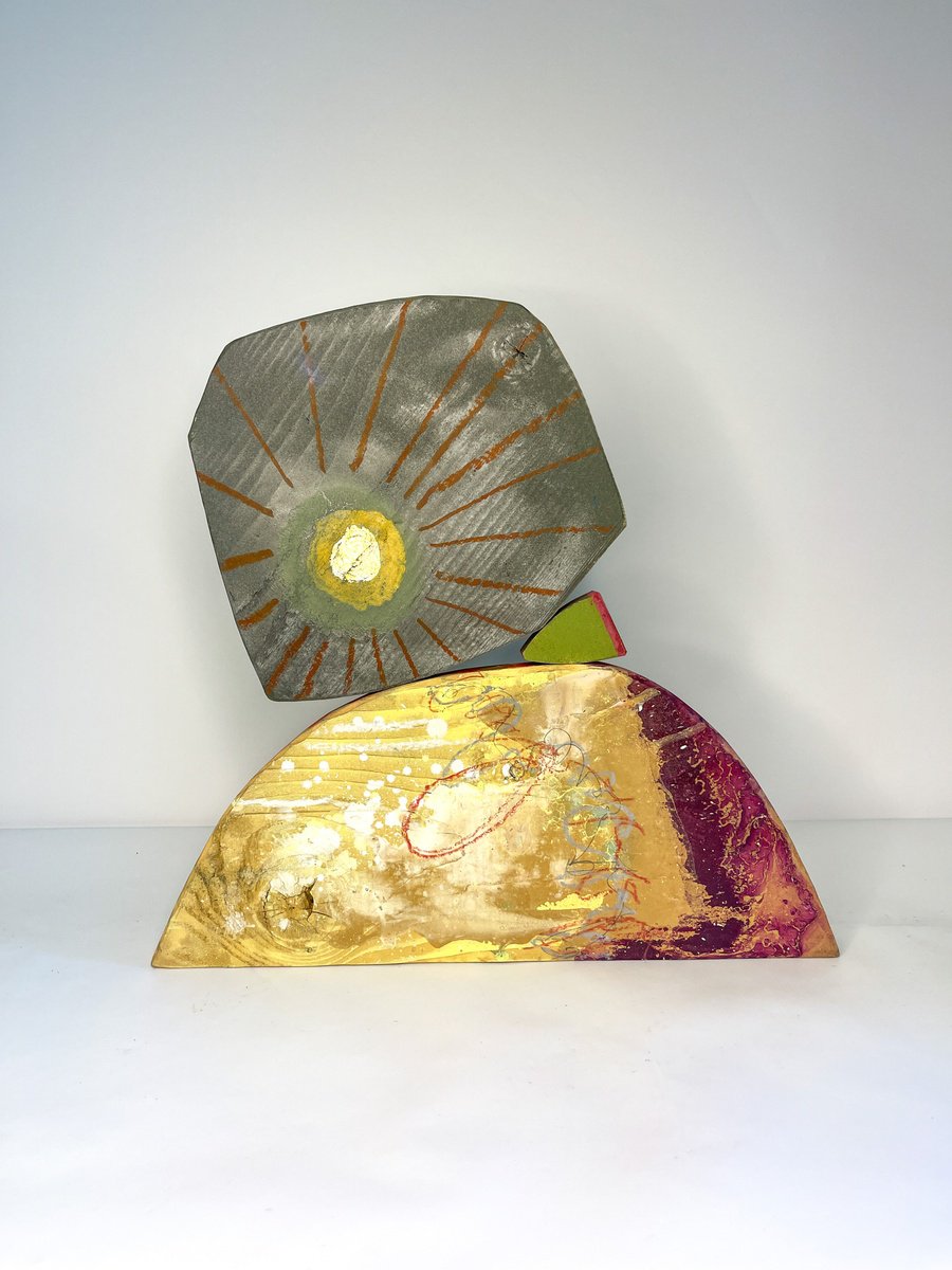 Geometric Abstract Sculpture By Kimberlee Rocca, 18 X 19", Play Sculpture #4Pag, Original Artwork