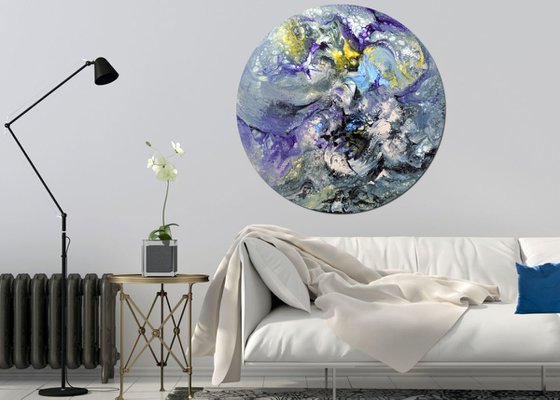 Abstract round painting contemporary art