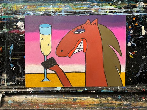 Beautiful sunset (Horse with champagne)