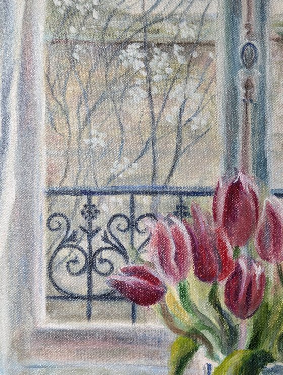 French window in spring