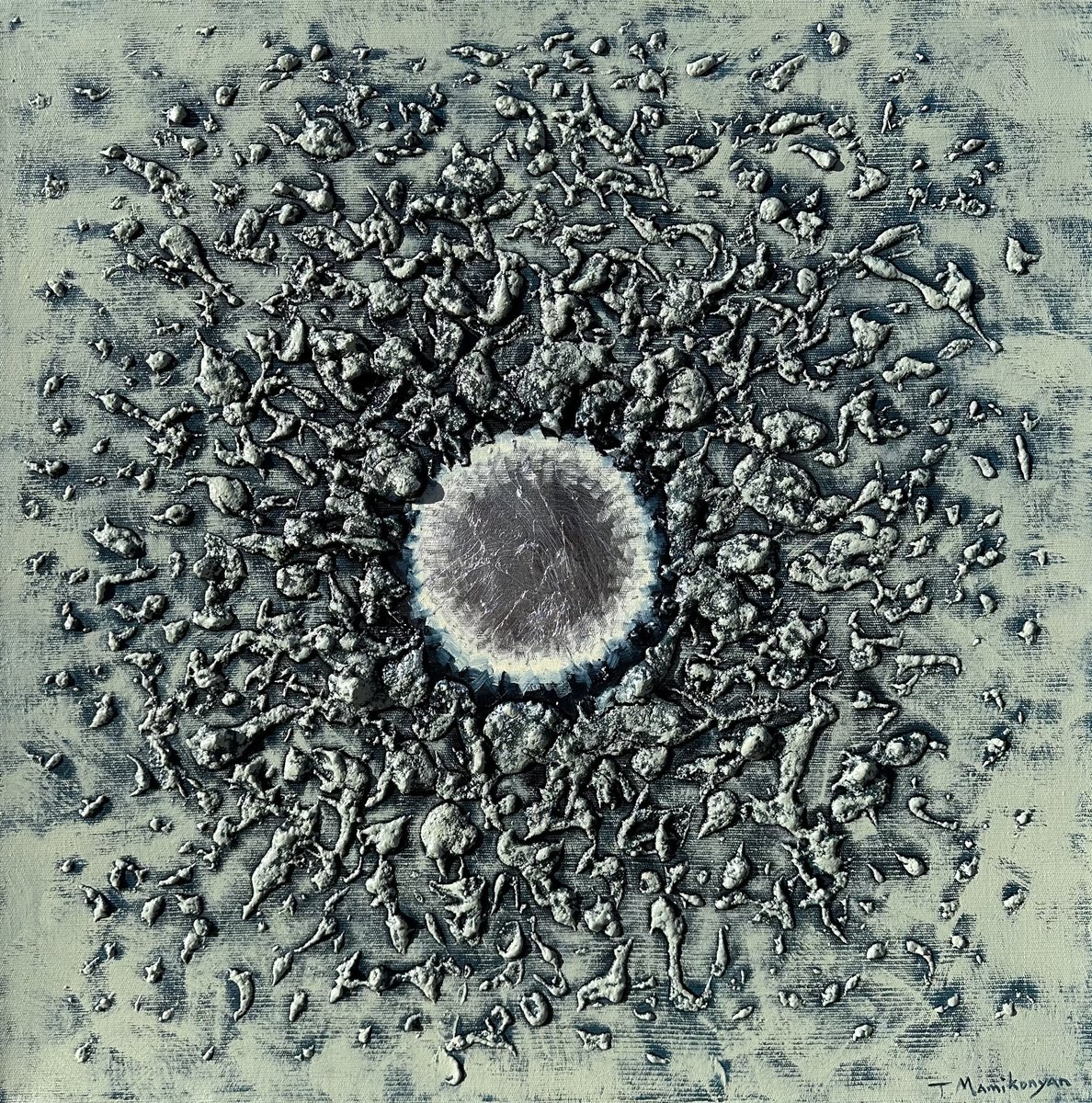 Abstract Painting By Tigran Mamikonyan, 20 X 20", Eye 50X50Cm, Original Artwork