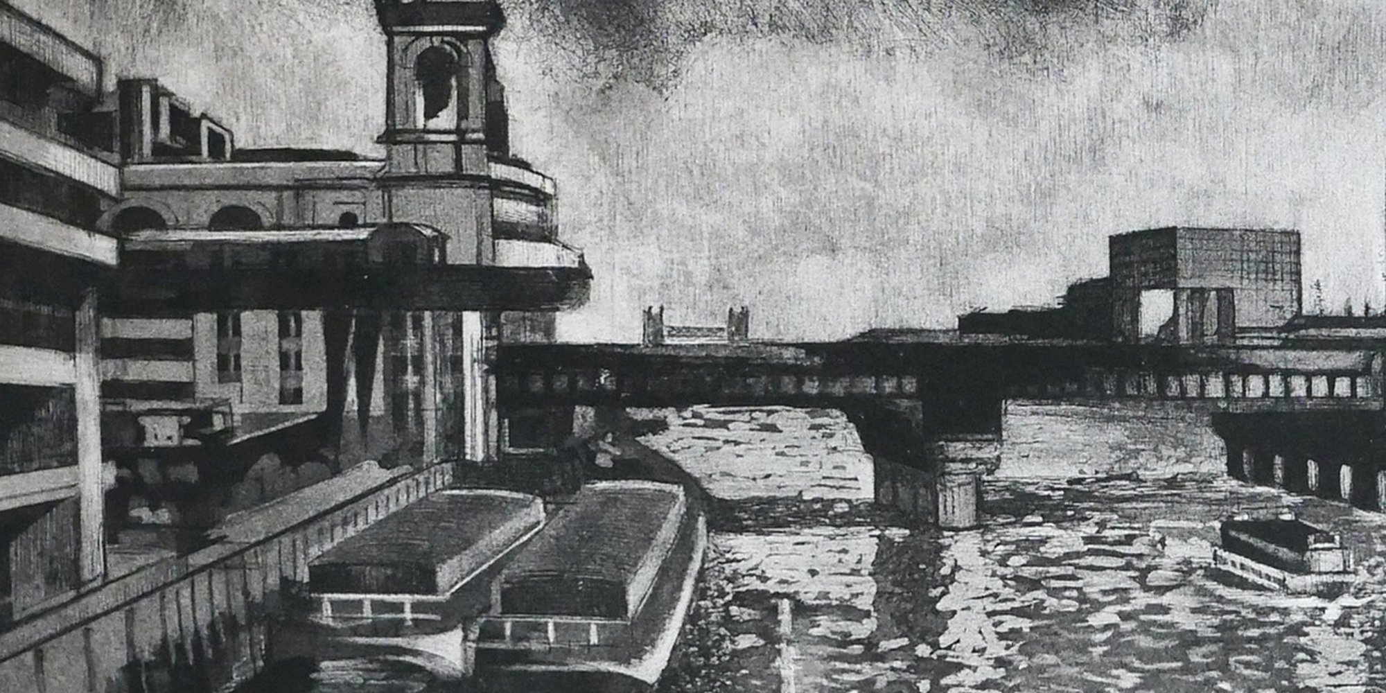 Art of the Day: "Cannon Street Railway Bridge on the Thames, 2017" by Isabel Hutchison