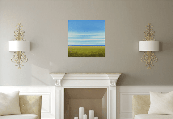 Grassy Field - Blue Sky Contemporary Landscape