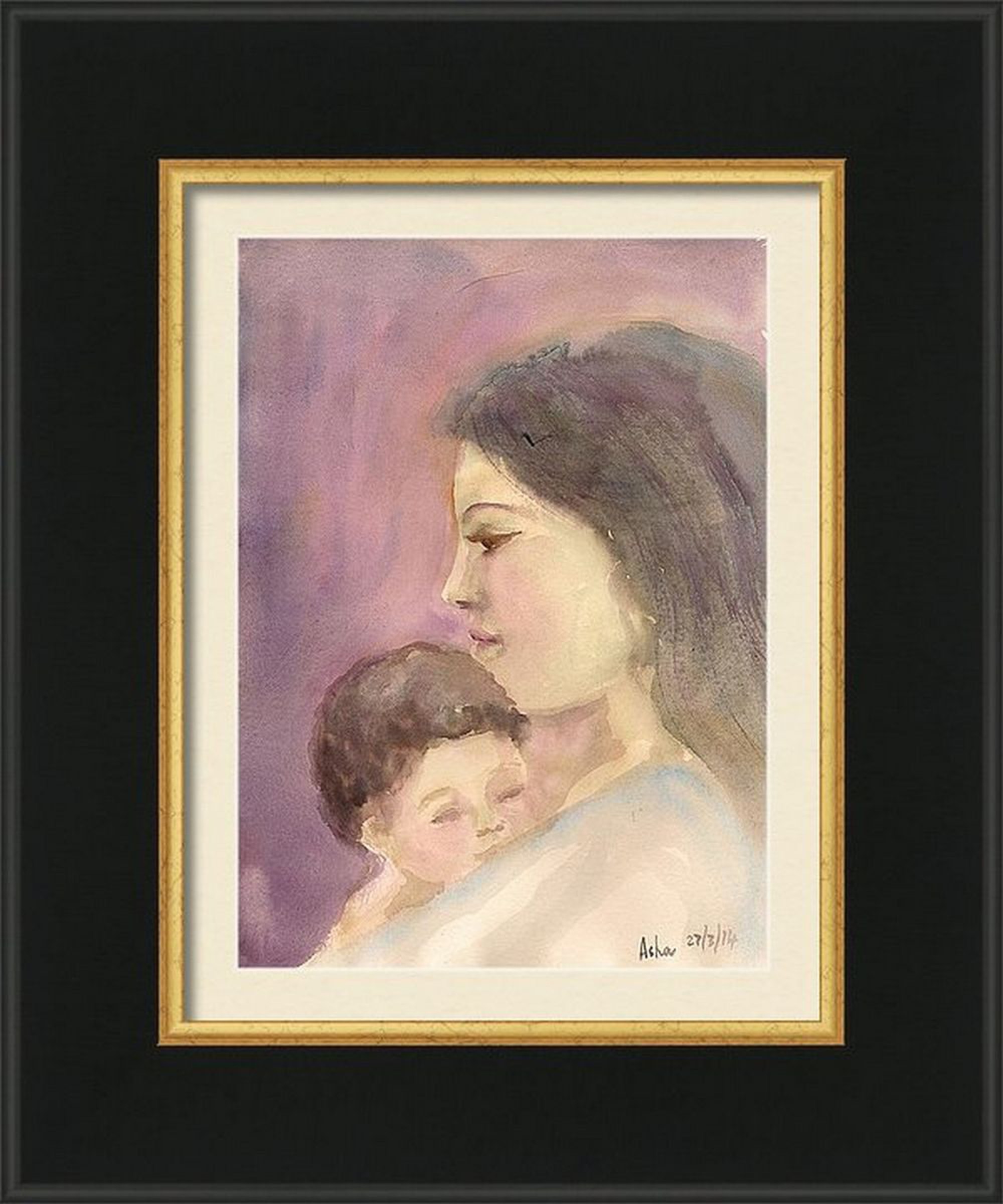 Mother and child- Supreme love Mother's day 10" | Artfinder