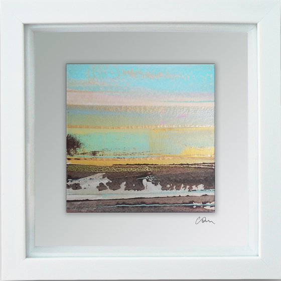 Framed ready to hang original abstract landscape - Horizon #4