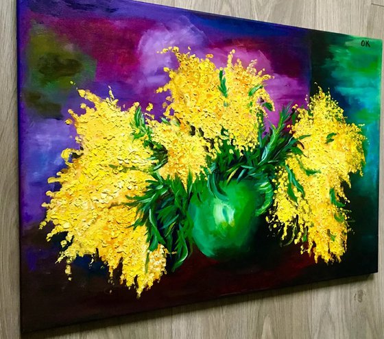 Mimosas in vase
