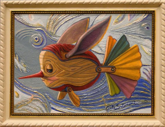 PINOCCHIO FISH AND THE WHALE -(framed)