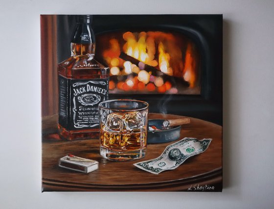 Whiskey Painting, Wine Art