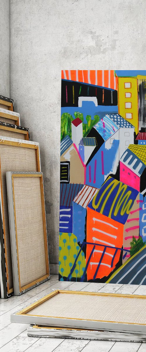 Dream Town 140 X 180 CM / 55,11 X 70,86 INCH by V. Lishko