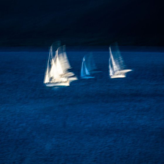 Midsummer in the Minch  - Extra large impressionist style sailing abstract