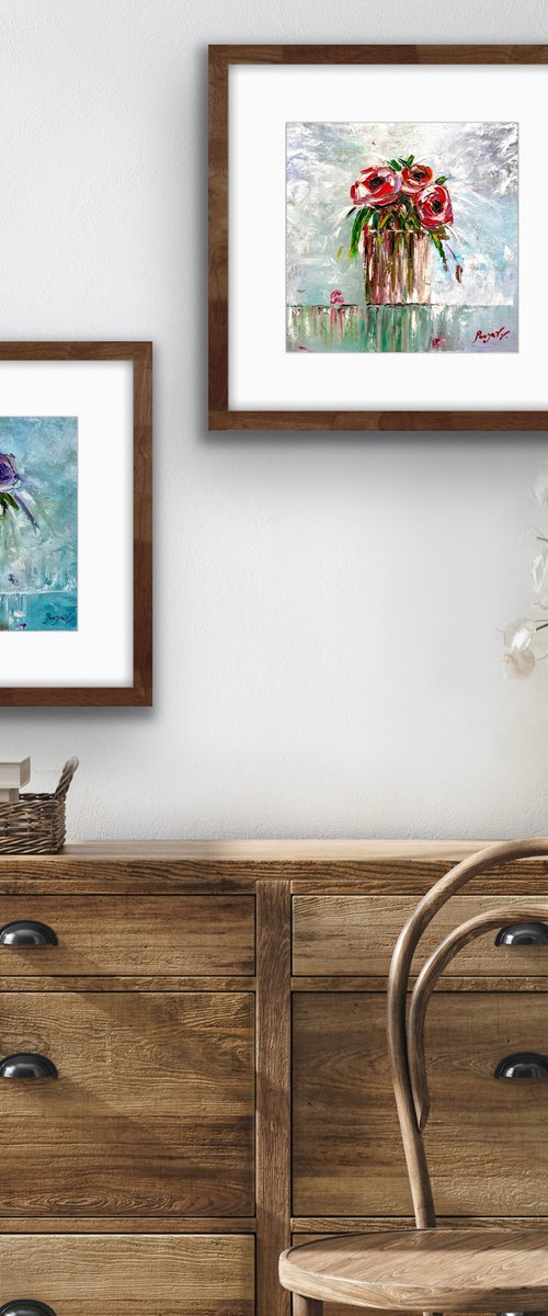 Paeonia the nymph - Peony flower vase by Pooja Verma