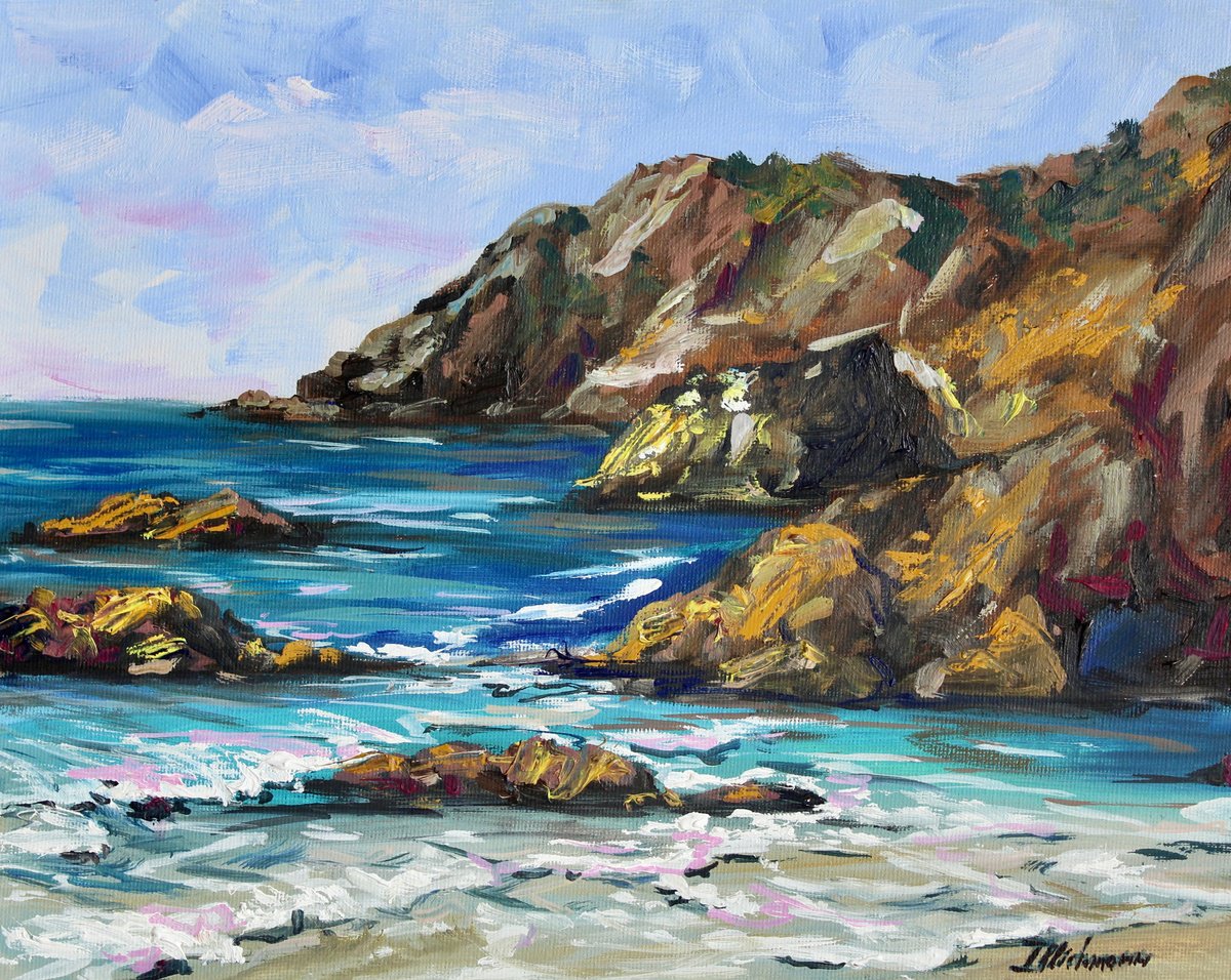 Impressionistic Landscape Oil Painting By Liza Illichmann, 12 X 9", Sunny Day, Original Artwork