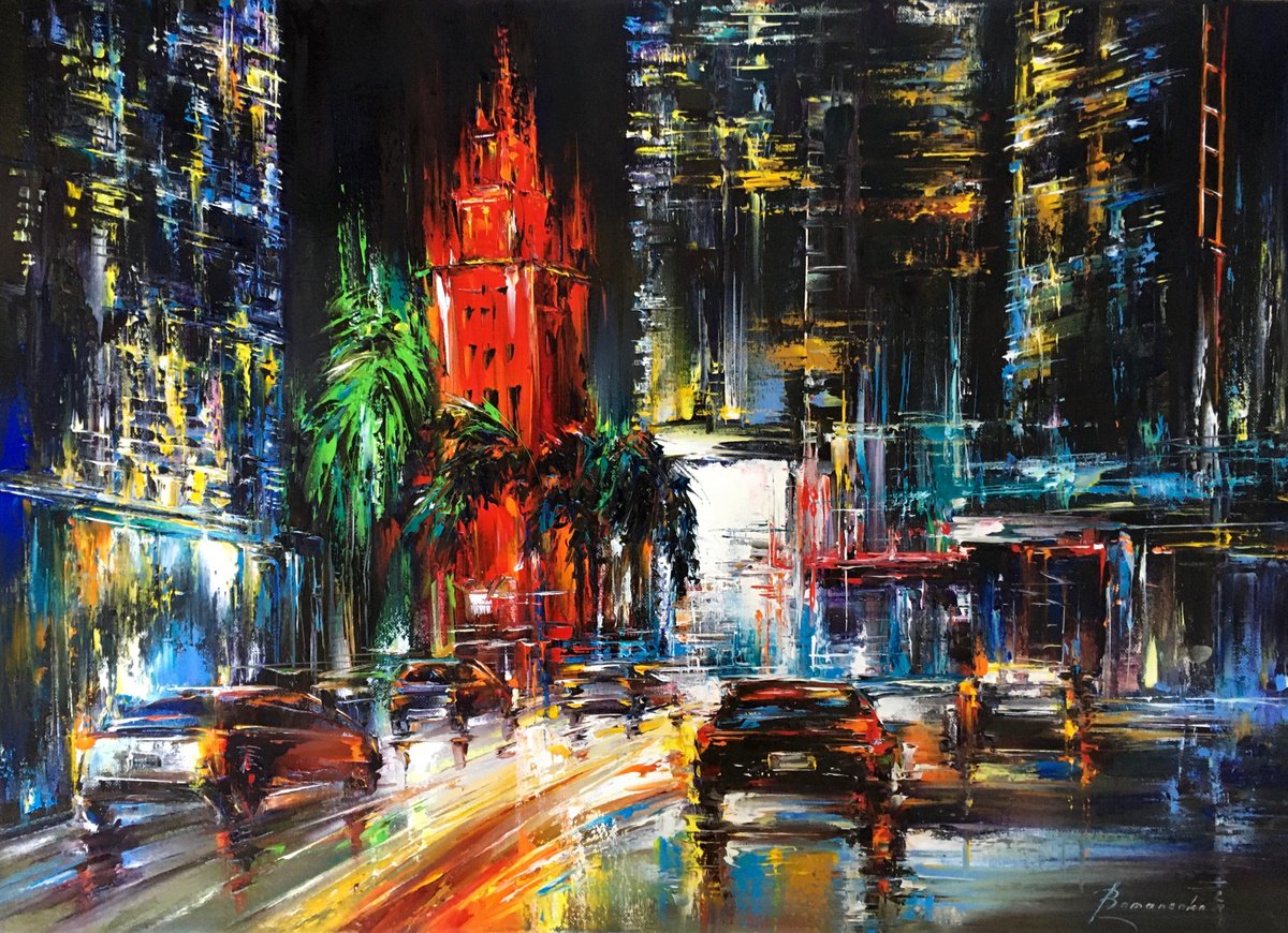 Evening Miami by Olena  Romanenko