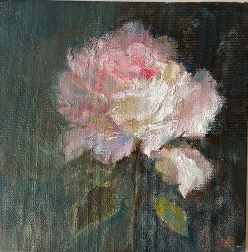 Rose mini small artwork on canvas by Roman Sergienko