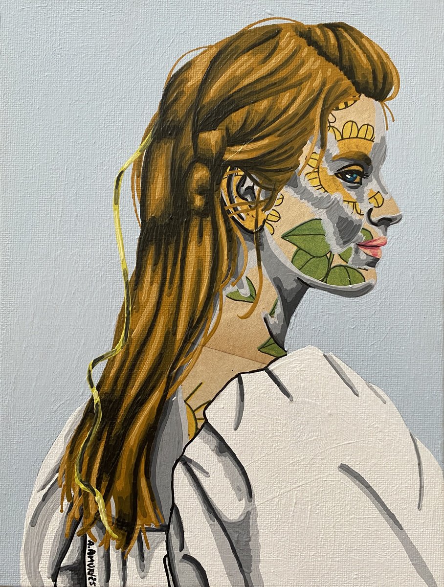 Portrait Collage By Annabelle Amory, 7 X 9, Summer, Original Artwork