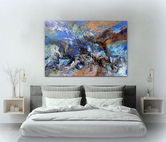 Large abstract painting art - Morning star