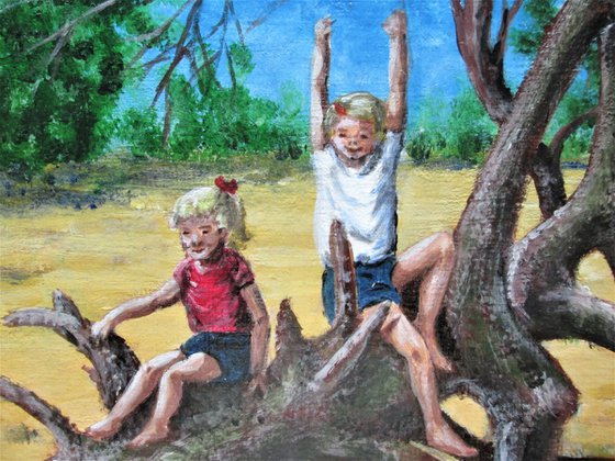Children Climbing a Tree
