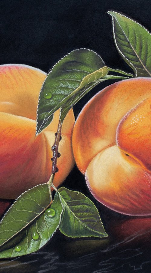 Peaches and Leaves by Dietrich Moravec