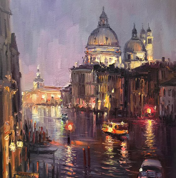 "Venice lights" original oil painting