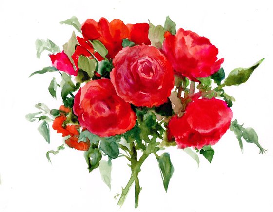 Bright Red Roses